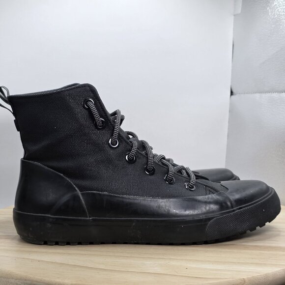 Womens Size 8.5 - Hunter Target Dipped Canvas High-Top Sneakers Black on Black - Picture 3 of 9